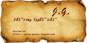 Járay Győző névjegykártya
